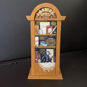Hand painted Wood Storage Box Small Cabinet - Landers Coffee - Bottalico Gallery